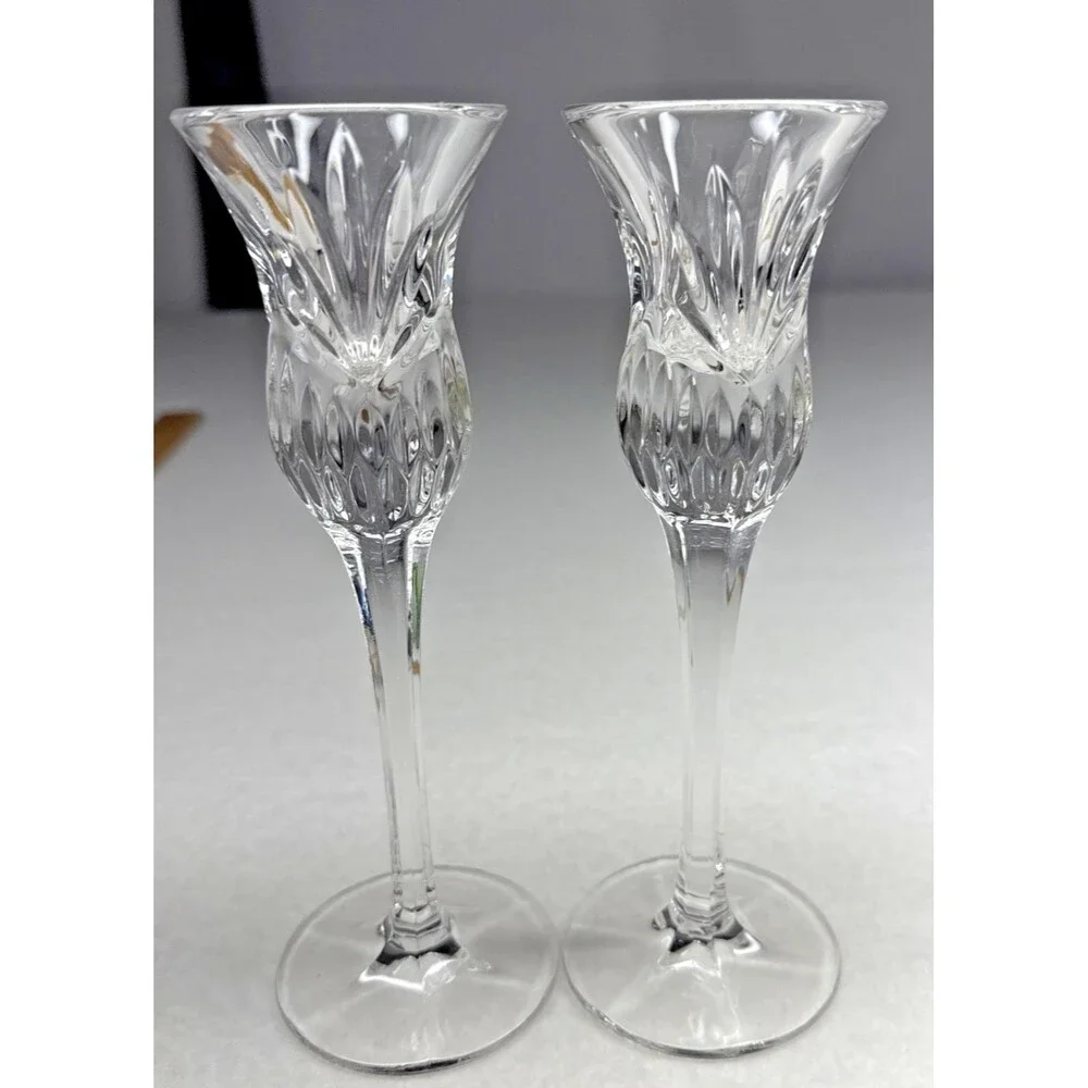 Princess House Highlights Crystal Candlestick Holders #940 Germany Set of 2